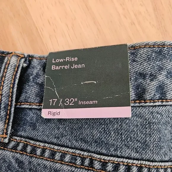 Wild Fable Women's Low-Rise Barrel Jeans Dark Wash sz 17/32" inseam NWT - Picture 5 of 13